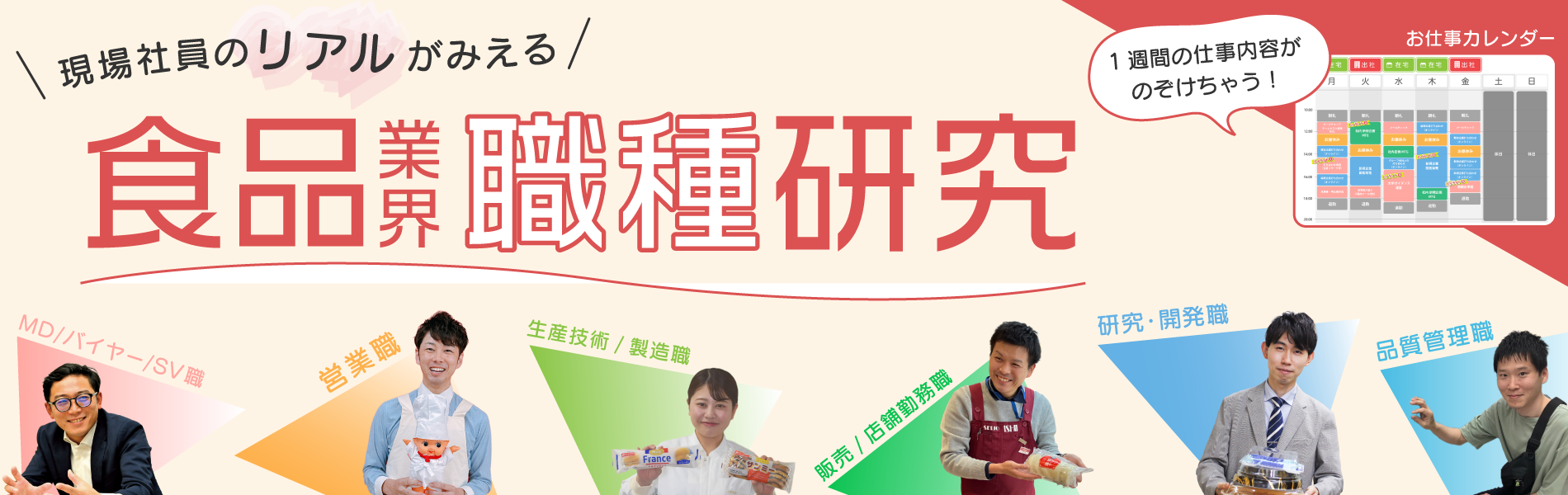 現場社員のリアルがみれる  食品業界職種研究