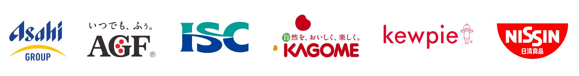 アサヒグループジャパン、味の素AGF、伊藤忠食品、カゴメ、キユーピー、日清食品