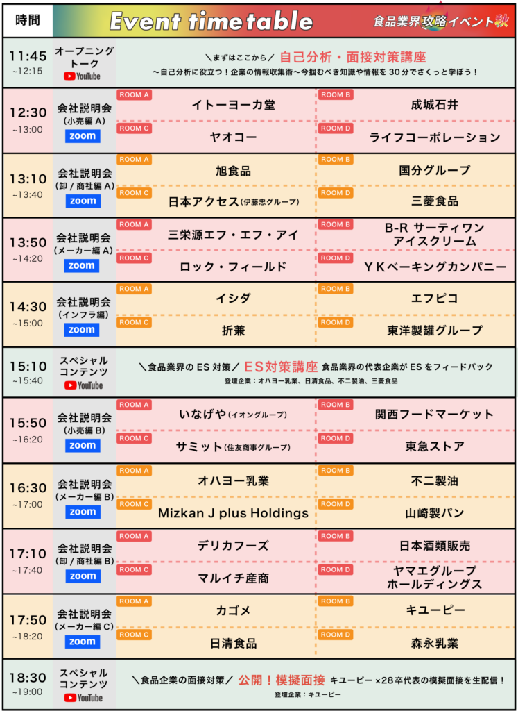 イベントタイムスケジュール